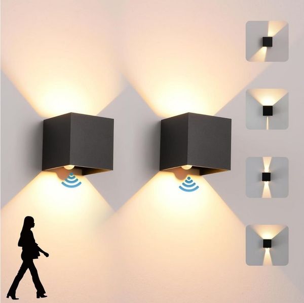 VIVIHEYDAY Außen-Wandleuchte Wasserdicht LED Wandleuchte Wandlampe Auf und ab Einstellbarer, Lichtstrahl, LED Wandlampe mit Bewegungsmelder, für Wohnzimmer, Flur, Balkon, Hotel