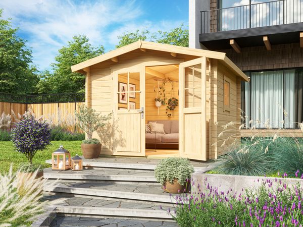 Satteldach Gartenhaus Eliza 3E Natur