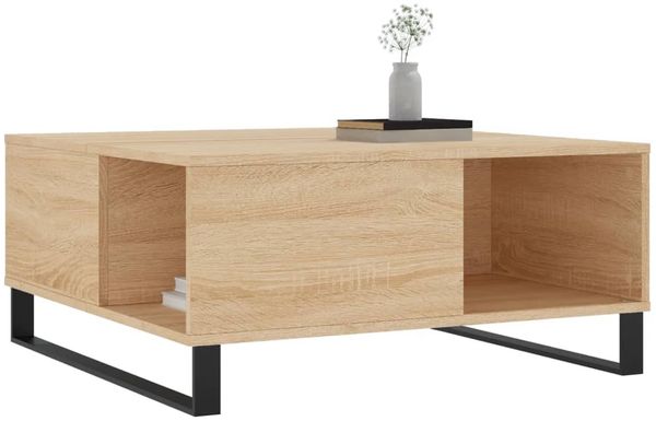 vidaXL Couchtisch Sonoma-Eiche 80x80x36,5 cm Holzwerkstoff 830791 Bild 3
