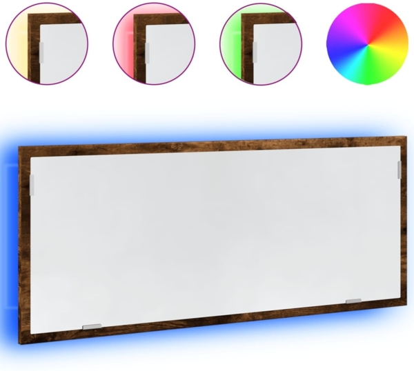 vidaXL LED-Badspiegel Räuchereiche 100x8,5x37 cm Holzwerkstoff 856272