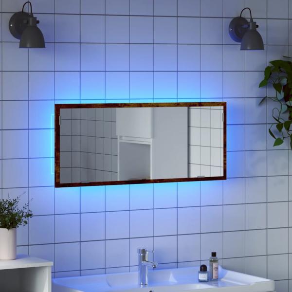 vidaXL LED-Badspiegel Räuchereiche 100x8,5x37 cm Holzwerkstoff 856272