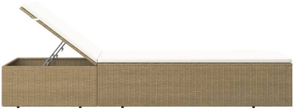vidaXL Sonnenliege Poly Rattan Braun und Cremeweiß 310147 Bild 4