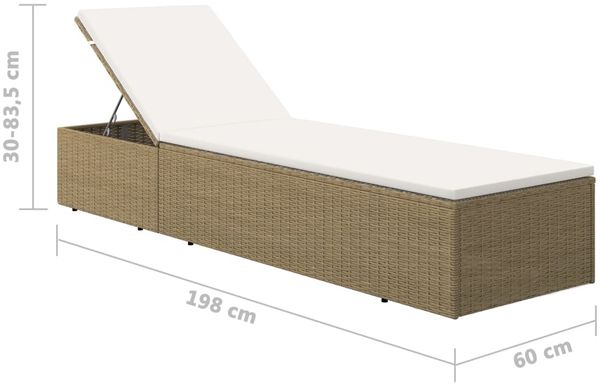 vidaXL Sonnenliege Poly Rattan Braun und Cremeweiß 310147 Bild 10