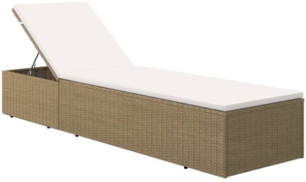 vidaXL Sonnenliege Poly Rattan Braun und Cremeweiß 310147 Bild 2
