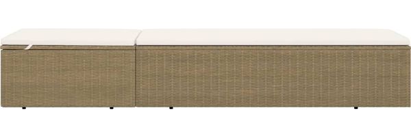 vidaXL Sonnenliege Poly Rattan Braun und Cremeweiß 310147 Bild 3