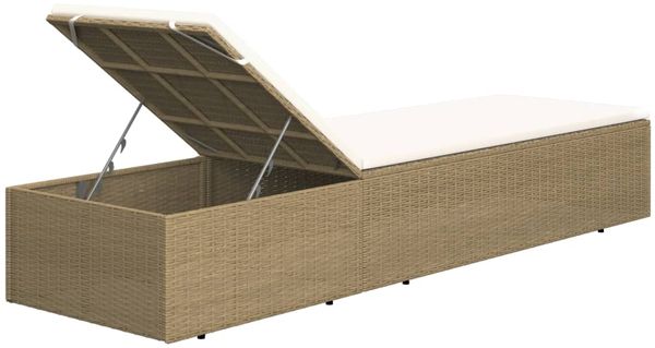 vidaXL Sonnenliege Poly Rattan Braun und Cremeweiß 310147 Bild 7