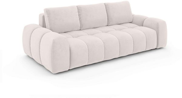 OTTO home 3-Sitzer AZITA optionale Schlafsofa mit Bettkasten, Breite 253cm, Sofa mit Wellenunterfederung, Bubble-Optik, Verlässliche Qualität
