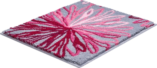 GRUND ART Badematte 50 x 60 cm, Rosa/Grau