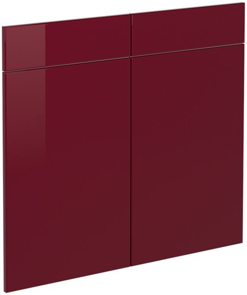 Küchenfront R-Line Rot Hochglanz 79.2 x 70.8 cm Möbelfront für den Schubladenunterschrank Vicco