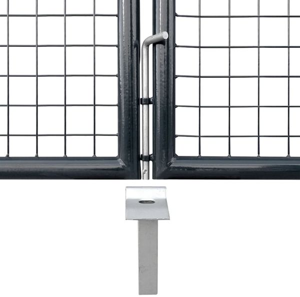 vidaXL Maschen-Gartentor verzinkter Stahl 300 x 150 cm Grau 143365 Bild 6