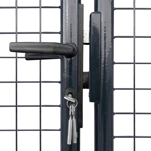 vidaXL Maschen-Gartentor verzinkter Stahl 300 x 150 cm Grau 143365 Bild 4