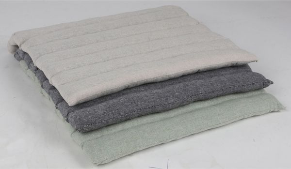 Sitzkissen ca. 38x38 cm aus 100% Baumwolle mit horizontaler Steppung komfortable Sitzauflage für Stühle und Bänke