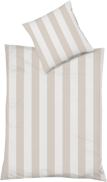Fleuresse Mako-Satin Bettwäsche 240x220 Streifen Blockstreifen beige sand 114412-7