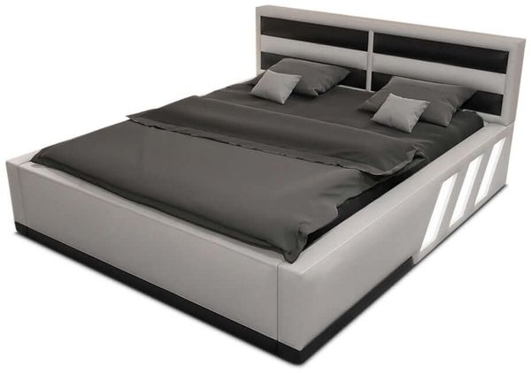 Bett Komplettbett Apollonia - weiß-schwarz - 200x200 cm
