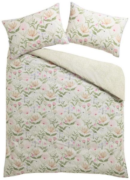 Next Bett-Set Bettgarnitur mit Blumen-Print + Schachbrettmuster, Bezug: Baumwolle