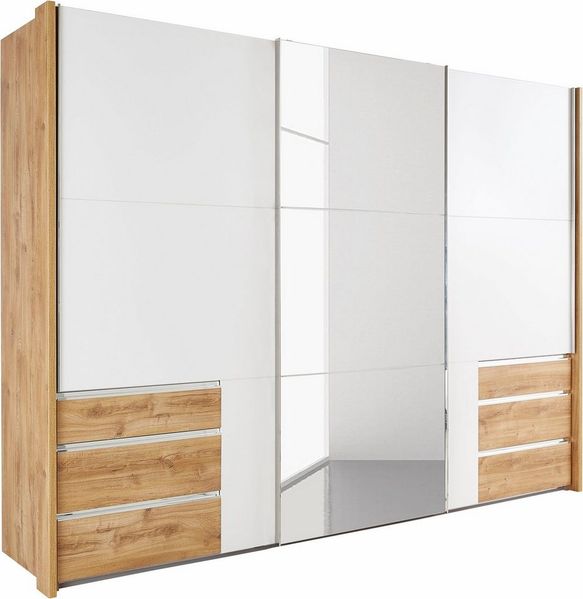 Schwebetürenschrank Level Kleiderschrank mit Spiegel Ausführung braun