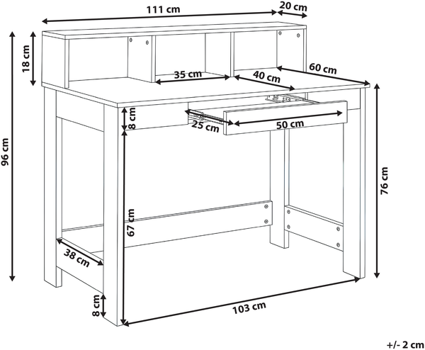 Schreibtisch ALVAR 111 cm 60 cm Bild 2