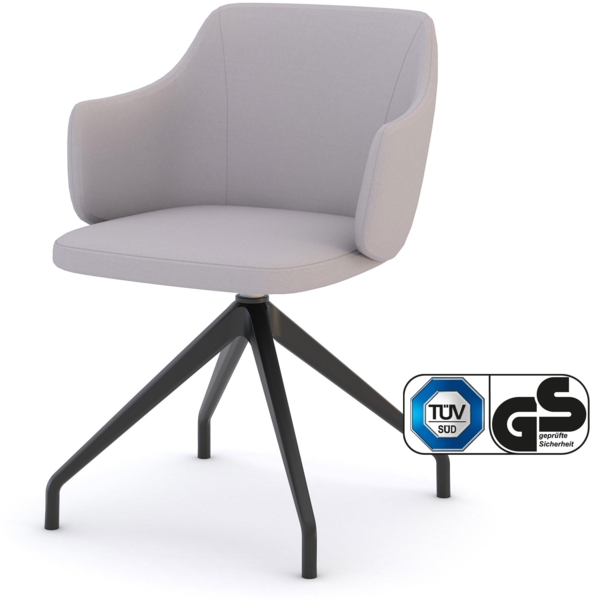 ASSMANN Schalenstuhl Consento Triest gepolstert Grau 56x58x79cm Textil