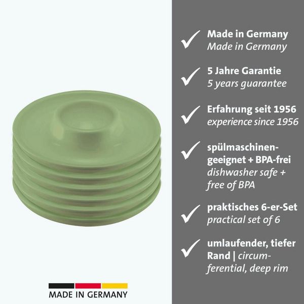 WESTMARK Eierbecher 6 Stk, rund, stapelbar, ø 10 cm, Punto, Grün