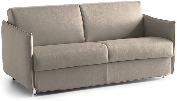 Dmora 2-Sitzer Schlafsofa Verceia, Schlafsofa fürs Wohnzimmer, gepolstert, abnehmbar, 100 % Made in Italy-Qualität, 160x95 h90 cm, Taube