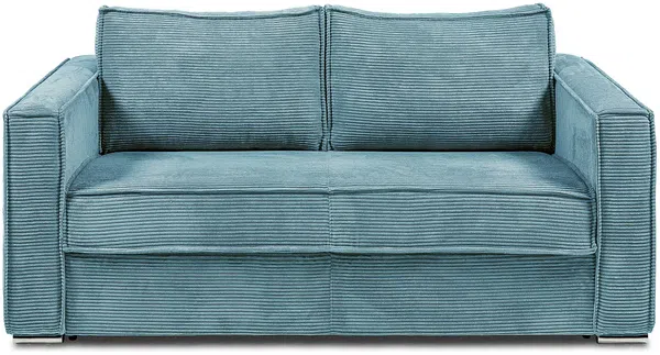 Vente-unique - LORETO Sofa SamtStoff Blau - B 223 cm95 cm x H 90 cm x L 215 cm Bild 3