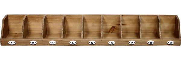 Chic Antique - Wandregal Regal Holzregal Holz 9 Fächer H11xL89cm Natur 41083400