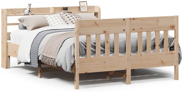 Doppelbett, Betten für Erwachsene, Massivholzbett ohne Matratze 160x200 cm Kiefernholz de3166