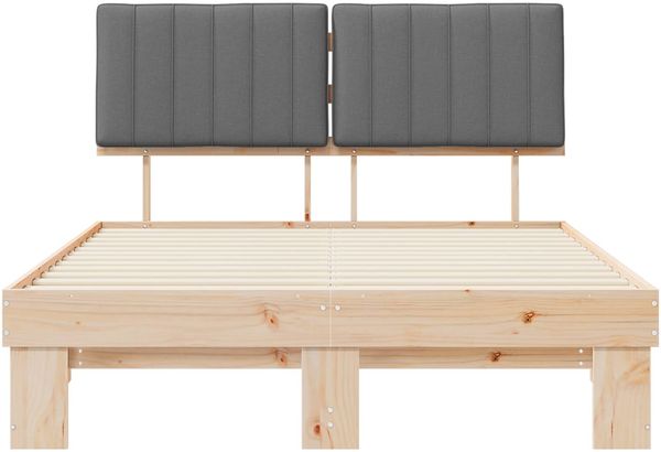 vidaXL Bettgestell mit gepolstertem Kopfteil Hellgrau 135 x 190 cm 877499 Bild 5