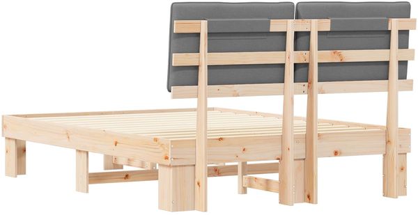 vidaXL Bettgestell mit gepolstertem Kopfteil Hellgrau 135 x 190 cm 877499 Bild 7