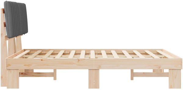 vidaXL Bettgestell mit gepolstertem Kopfteil Hellgrau 135 x 190 cm 877499 Bild 6