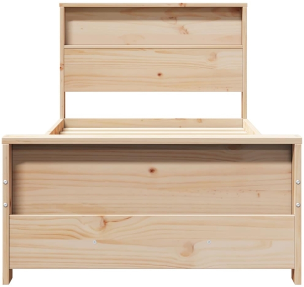 vidaXL Bettrahmen mit Kopfteil Braun 90 x 190 cm Holzwerkstoff 877248 Bild 4