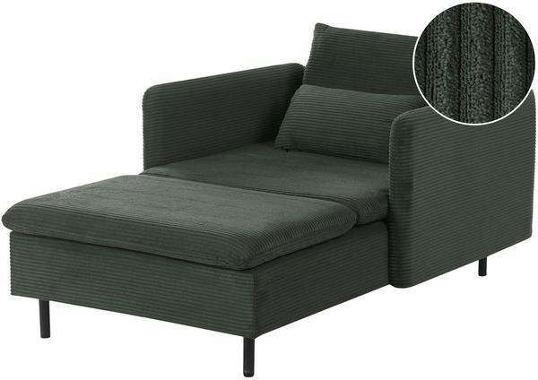 Chaiselongue EGERIS Cord Dunkelgrün