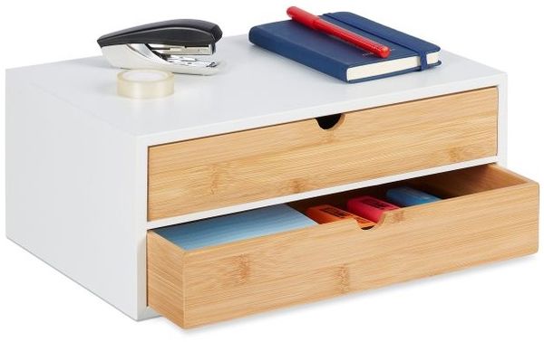 Schubladenbox Bambus & MDF 2 Fächer