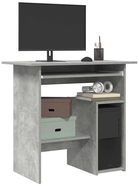 Schreibtisch, Bürotisch, Computertisch Betongrau 80 x 45 x 74 cm Holzwerkstoff