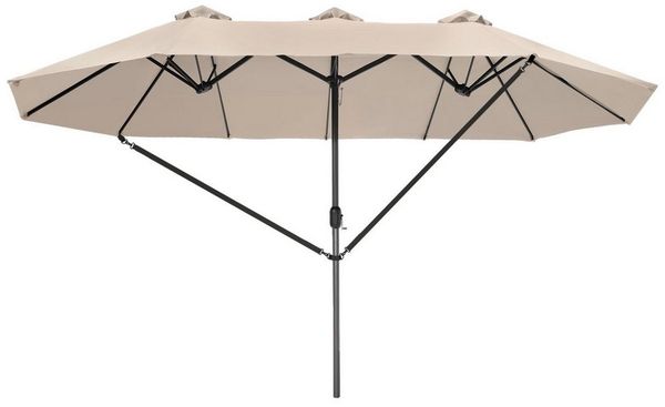 tectake Sonnenschirm Ampelschirm Silia 460x270cm mit 3 Winddächern, geeignetes Set für Terrasse oder Garten, Parasol inkl. Windsicherung und Schutzhülle, 460 x 270 cm