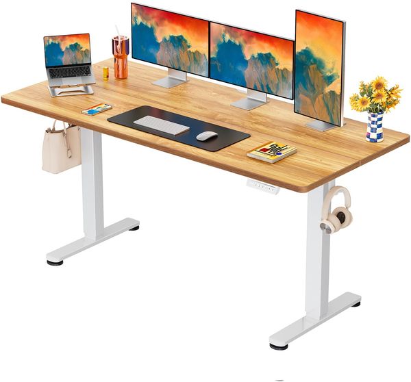 ErGear Elektrisch Höhenverstellbarer Schreibtisch 160x80 cm, Schreibtisch Höhenverstellbar mit 4-Gedächtnis-Smart-Pult für Home-Office mit Verbindungsplatte