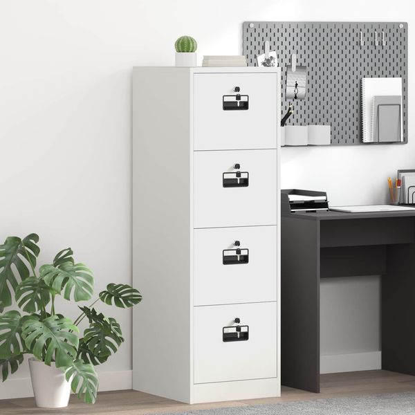 vidaXL Aktenschrank Weiß 44 x 50 x 139 cm Kaltgewalzter Stahl 3406159
