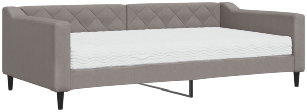 vidaXL Tagesbett mit Matratze Taupe 100x200 cm Stoff 3197416