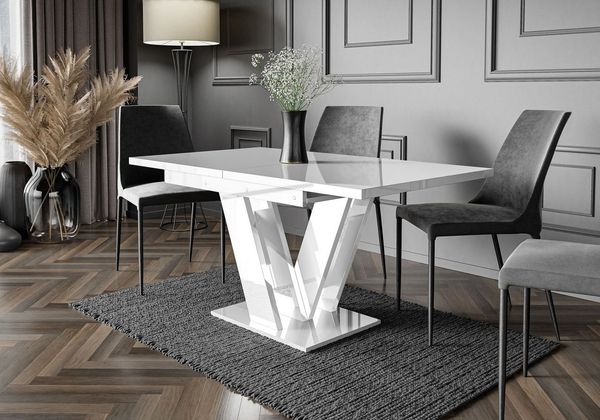 designimpex Esstisch Design PA-555 Tisch ausziehbar Hochglanz 120 - 160 cm Esszimmer