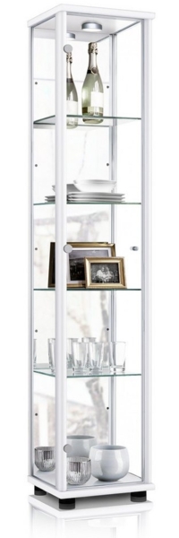 K-Möbel Glasvitrine C1016 (Glasvitrine (176x37x33 cm) mit 1 Glastür) Glasvitrine stehend