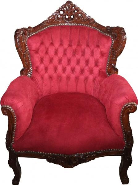 Casa Padrino Barock Sessel Lord Bordeaux Rot/Braun - Antik Stil