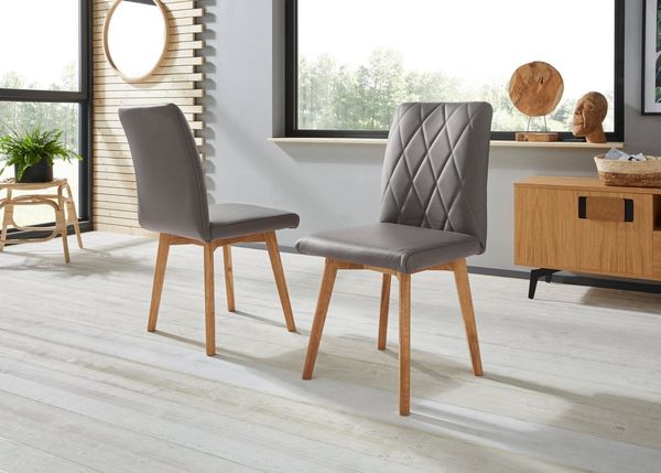 Home affaire Esszimmerstuhl Brest (Set, 2 St), Gestell aus Eiche Massivholz geölt
