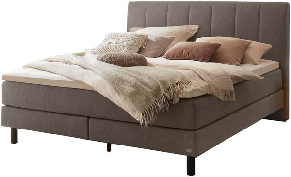 Donna Boxspringbett schwarz Polyester/Polyamid/Viskose 214cm x 143cm x 115cm