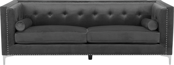 3-Sitzer Sofa Samtstoff dunkelgrau AVALDSENES