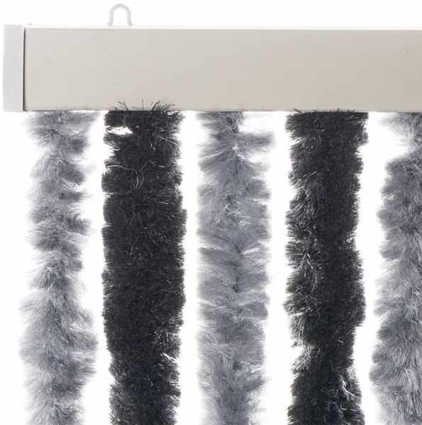 vidaXL Fliegenvorhang Grau und Schwarz 118x220 cm Chenille 4004881 Bild 4