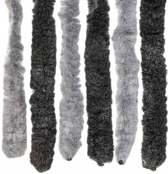 vidaXL Fliegenvorhang Grau und Schwarz 118x220 cm Chenille 4004881 Bild 6
