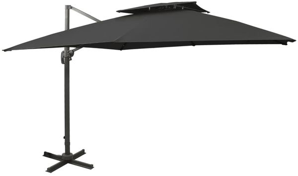 vidaXL Ampelschirm mit Lüftung 300x300 cm Schwarz 312376