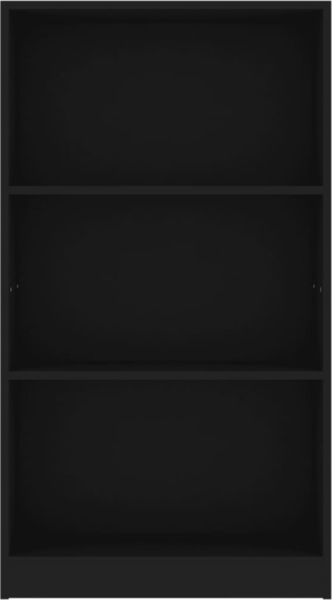 vidaXL Bücherregal 3 Fächer Schwarz 60x24x109 cm Holzwerkstoff 800865 Bild 4