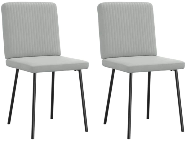 vidaXL Esszimmerstühle 2 Stk. Hellgrau Samt 4101186