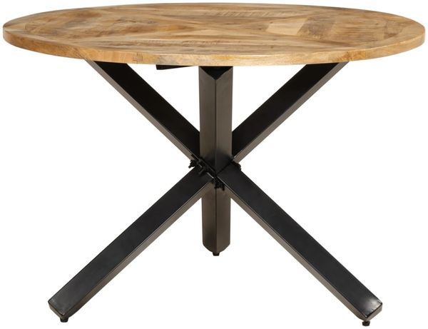 vidaXL Esstisch Ø110x75 cm Raues Massives Mangoholz 358882